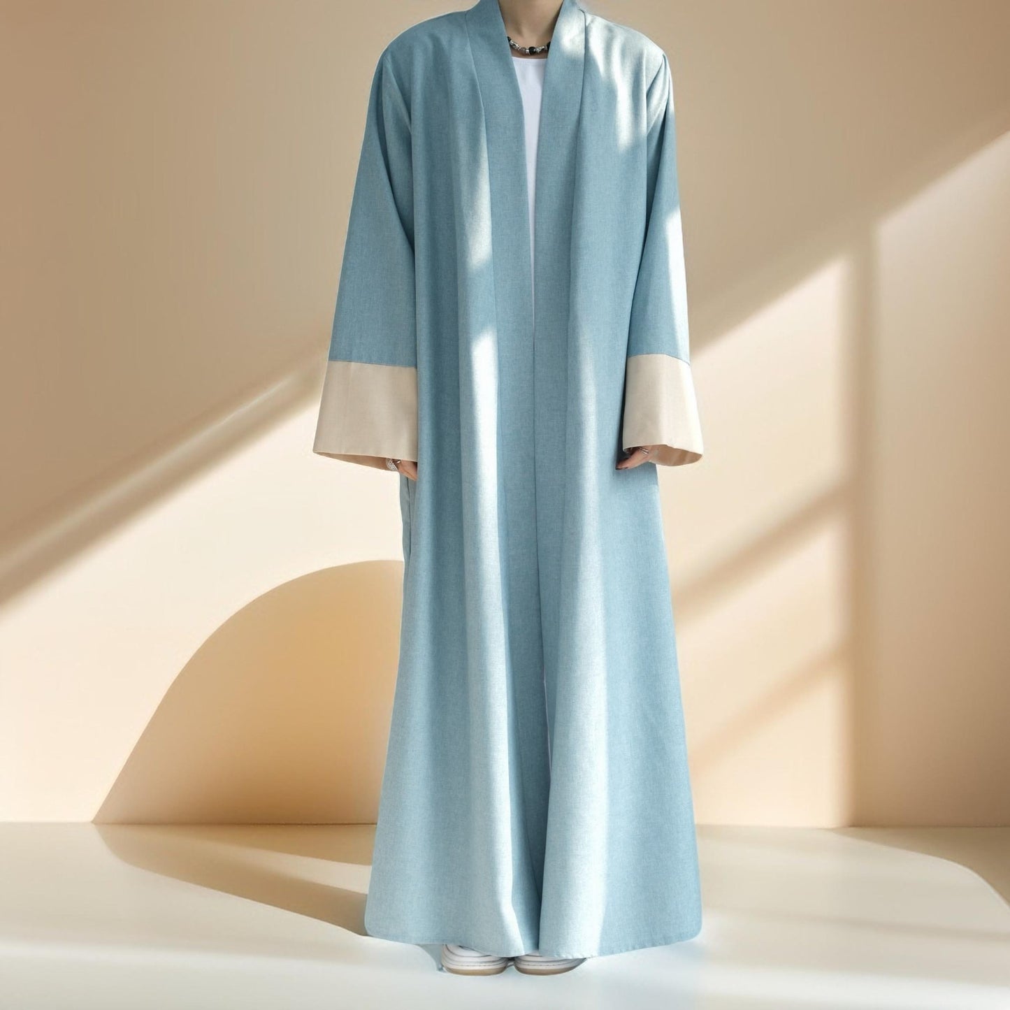 Active Sporty Throwover Abaya in Two-Tone Design - Try Modest Limited 