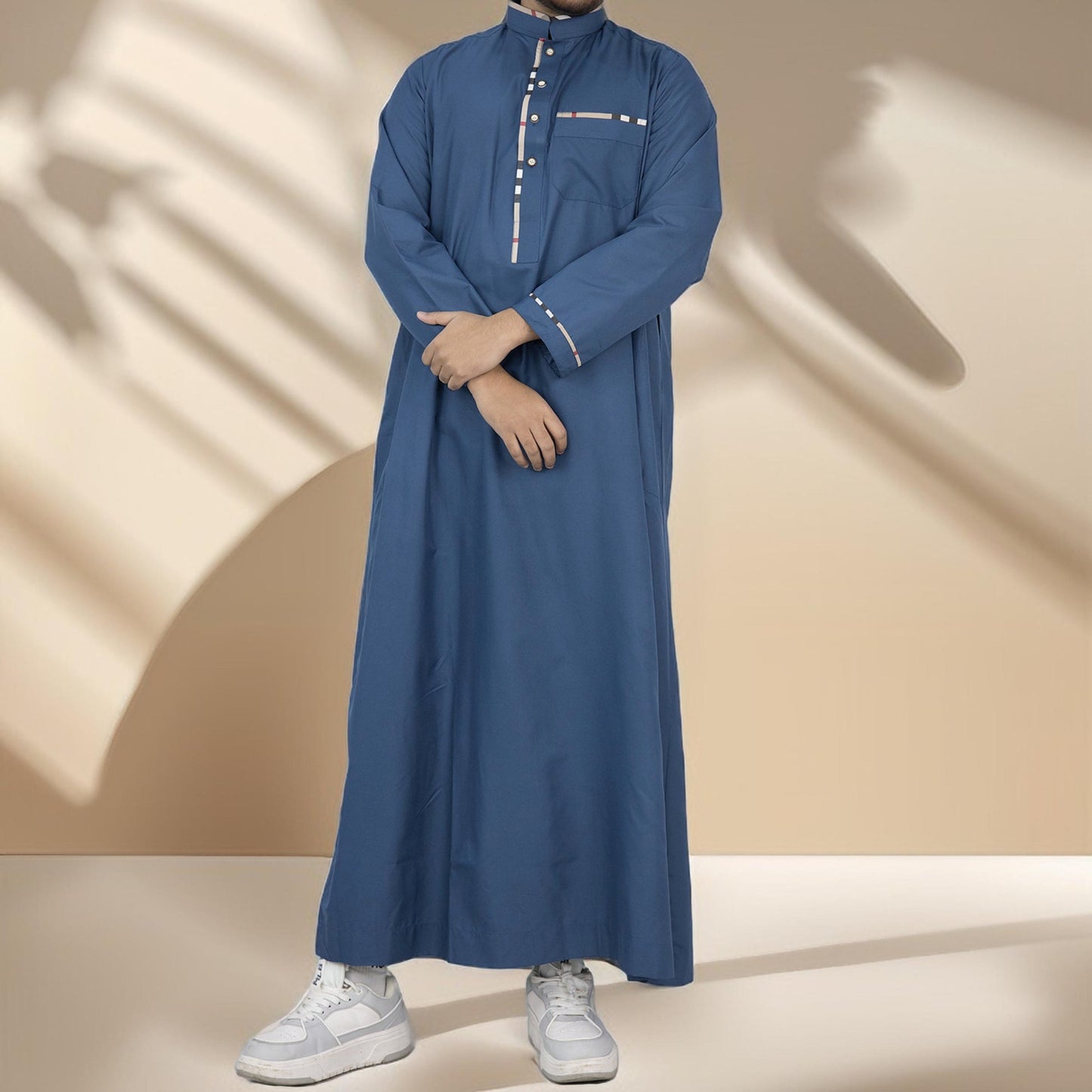 Classic Men's kandura with contrast piping - Try Modest Limited 