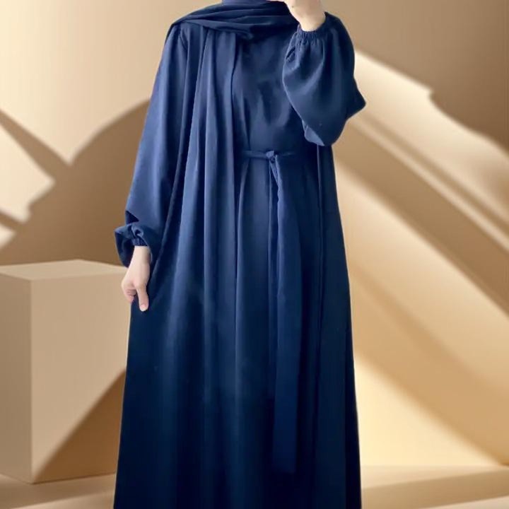 Classic Solid Color Abaya with Hijab Set (3pcs) - Try Modest Limited 