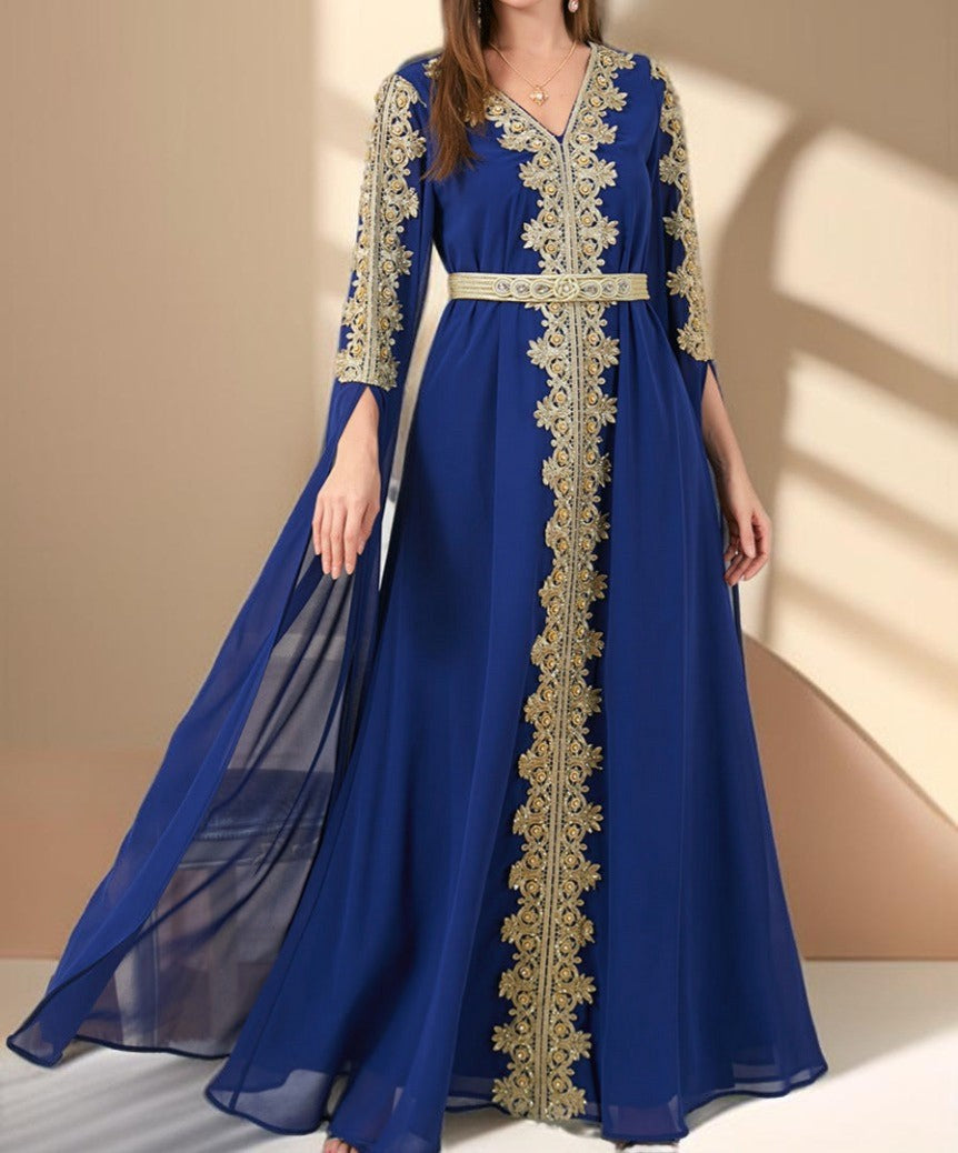 Dubai Style Kaftan with Detachable Belt - Try Modest Limited