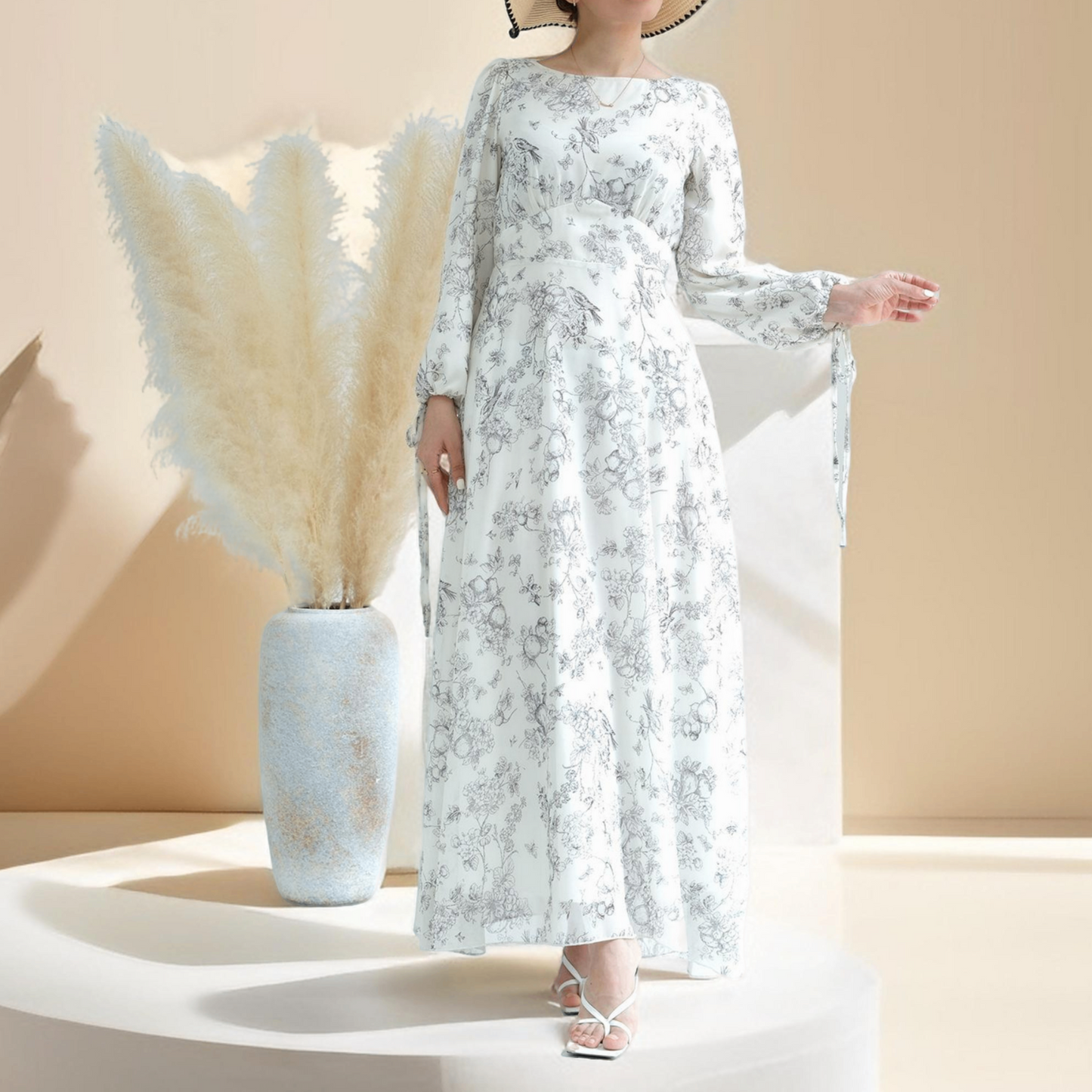 Eastern Elegance Printed Maxi Dress - Try Modest Limited