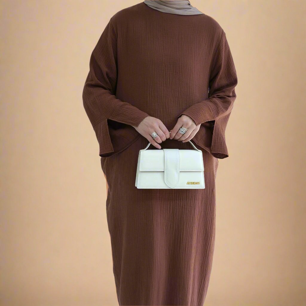 Ember Modest Abaya Dress with Pocket and Split Sleeve Cuffs - Try Modest Limited