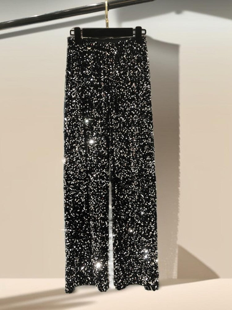 Gorgeous Style High waist wide leg sparkling pants - Try Modest Limited