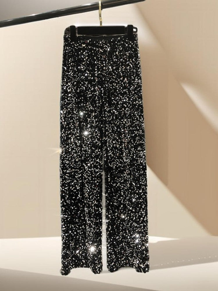 Gorgeous Style High waist wide leg sparkling pants - Try Modest Limited 