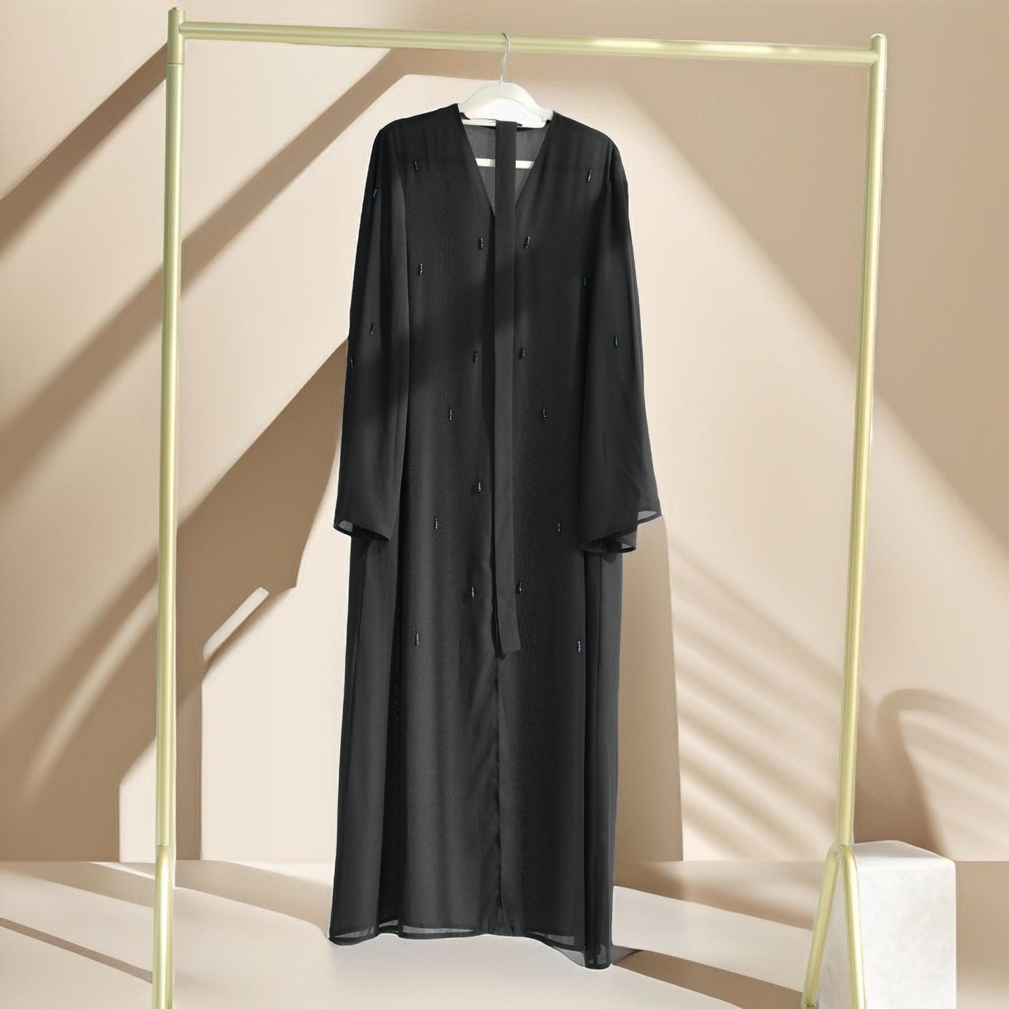 Lamya Embellished Chiffon Open Abaya - Try Modest Limited