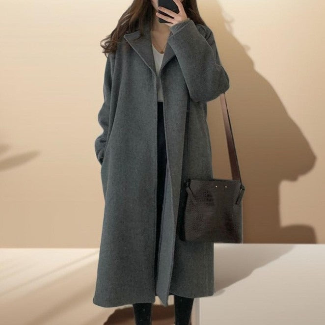 Long Wool Coat With Drop Shoulder - Try Modest Limited