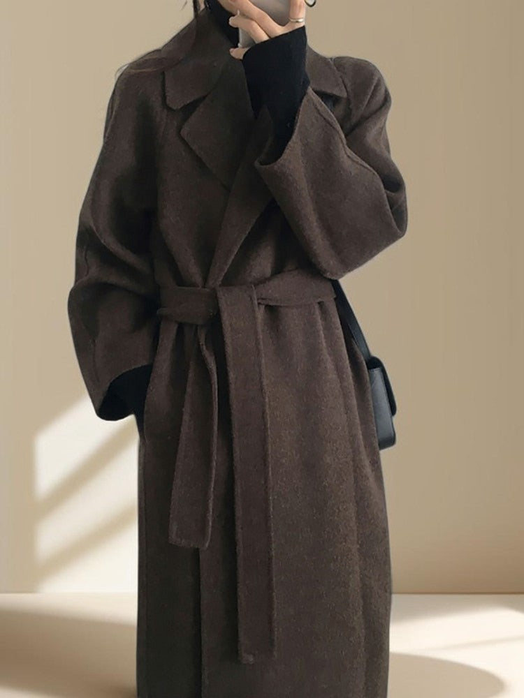 Long Wool Coat With Drop Shoulder - Try Modest Limited 