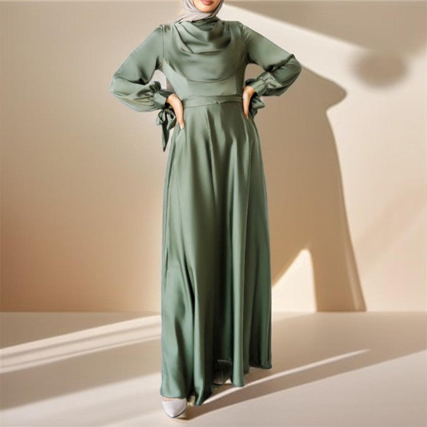 Luxe Silky Draped Robe - Try Modest Limited