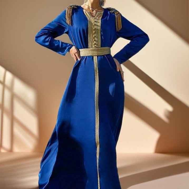Magestic- Arabic style Full sleeve long maxi dress - Try Modest Limited L / Blue Magestic- Arabic style Full sleeve long maxi dress - Try Modest Limited L / Blue