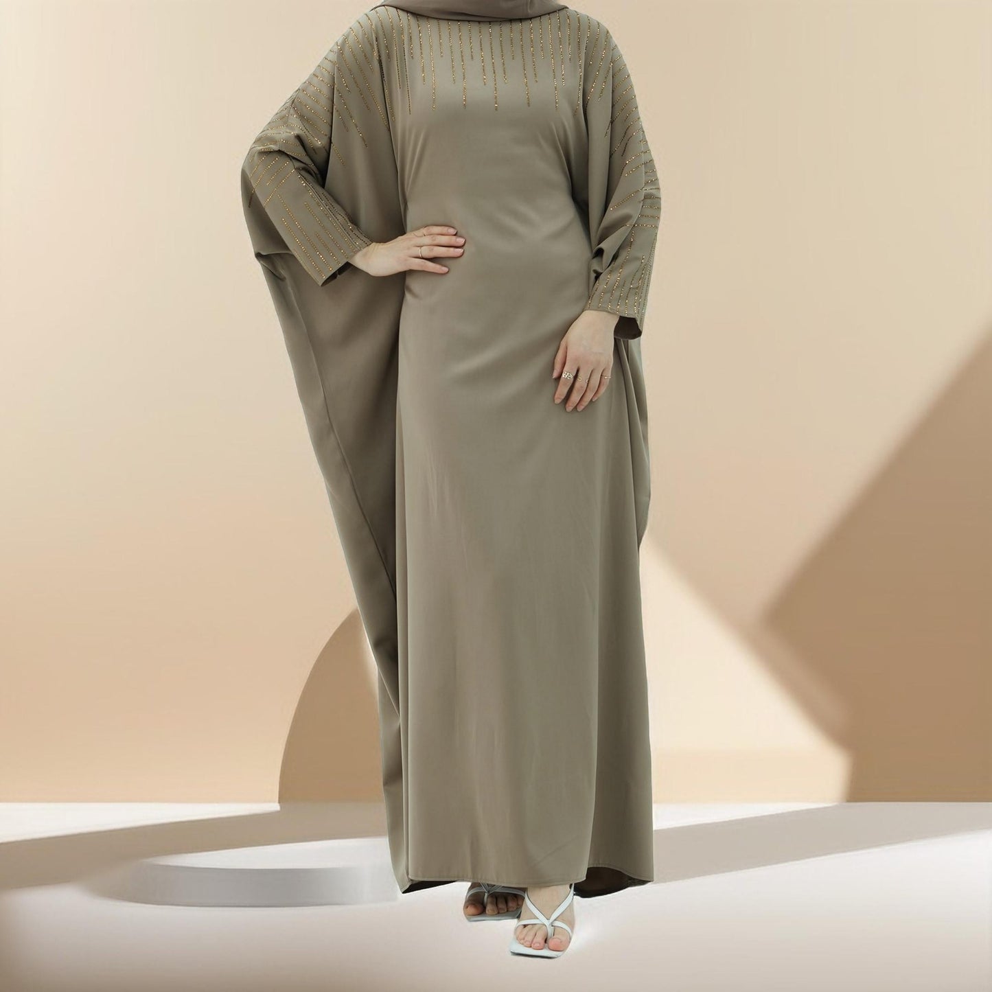 Maria Embellished Kaftan Abaya - Try Modest Limited