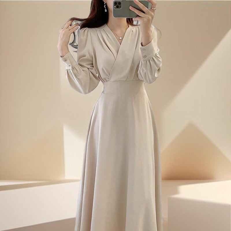 Midi A-Line maxi dress Non-Stretchable Full sleeve - Try Modest Limited 