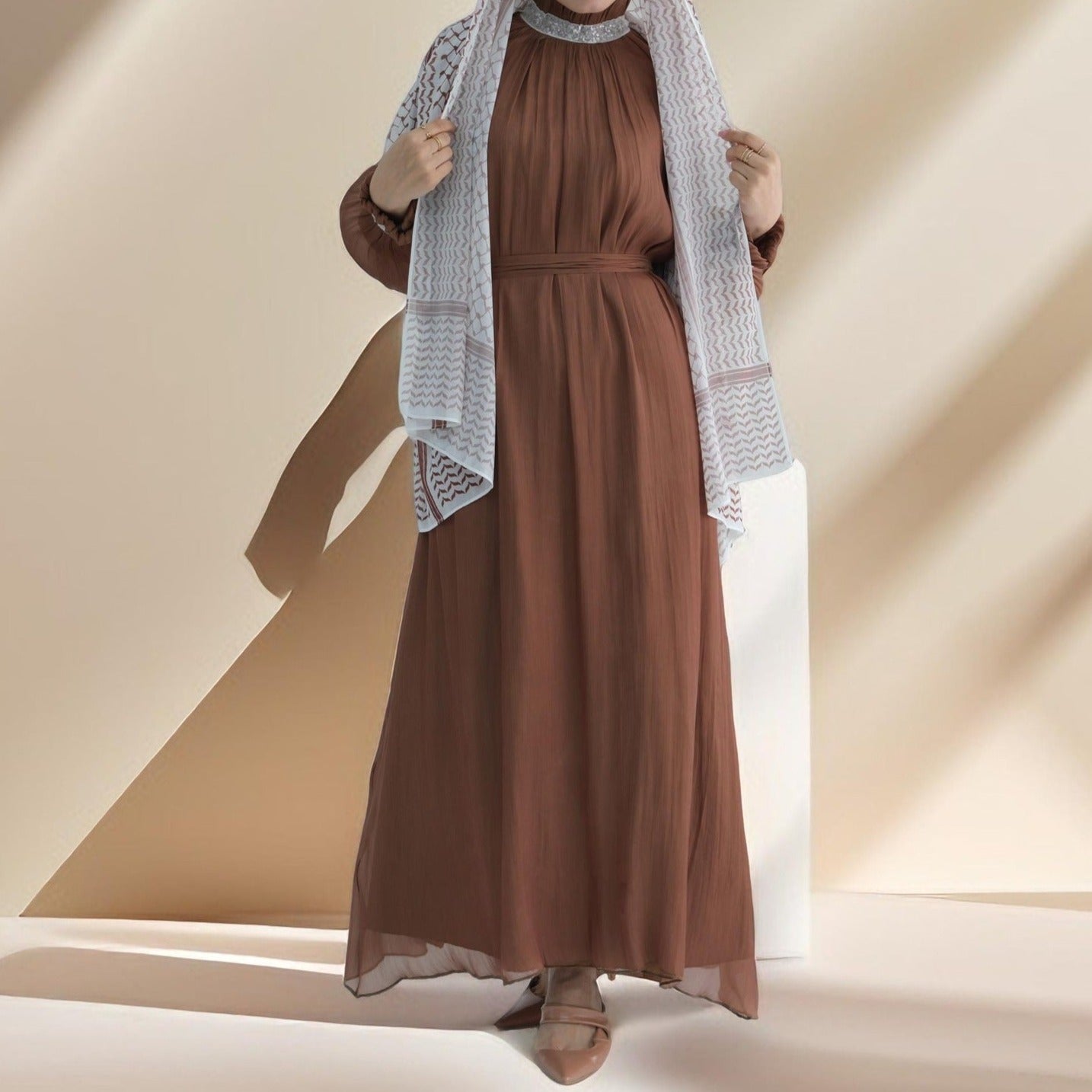 Mira - Twilight Elegance Embellished Maxi Dress - Try Modest Limited