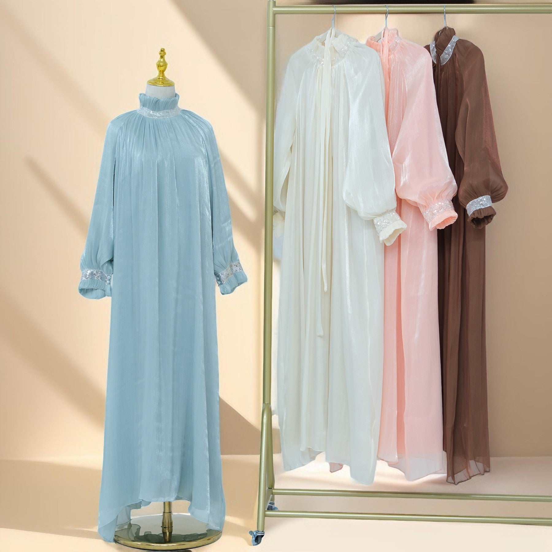 Mira - Twilight Elegance Embellished Maxi Dress - Try Modest Limited 