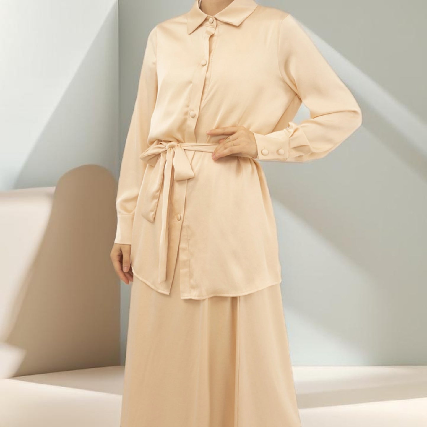 Modest Maxi Skirt and Button-Down Top Set - Try Modest Limited