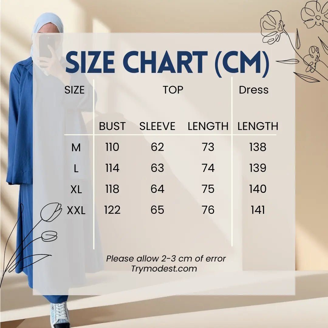 Modest Chic Set: Abaya Dress with Open Kimono Shirt - Try Modest Limited 
