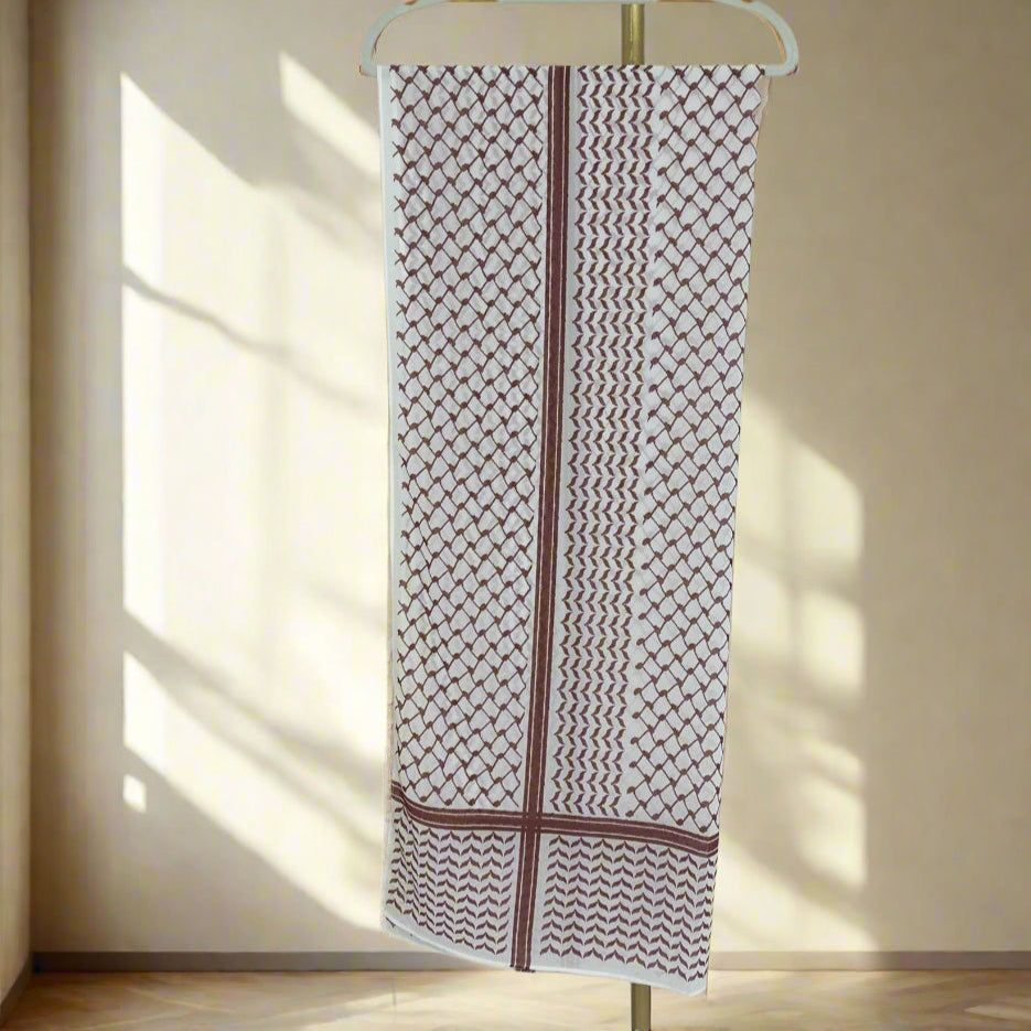 Olive Keffiyeh Chiffon Printed Palestinian Hijab: Enhance Your Style! - Try Modest Limited