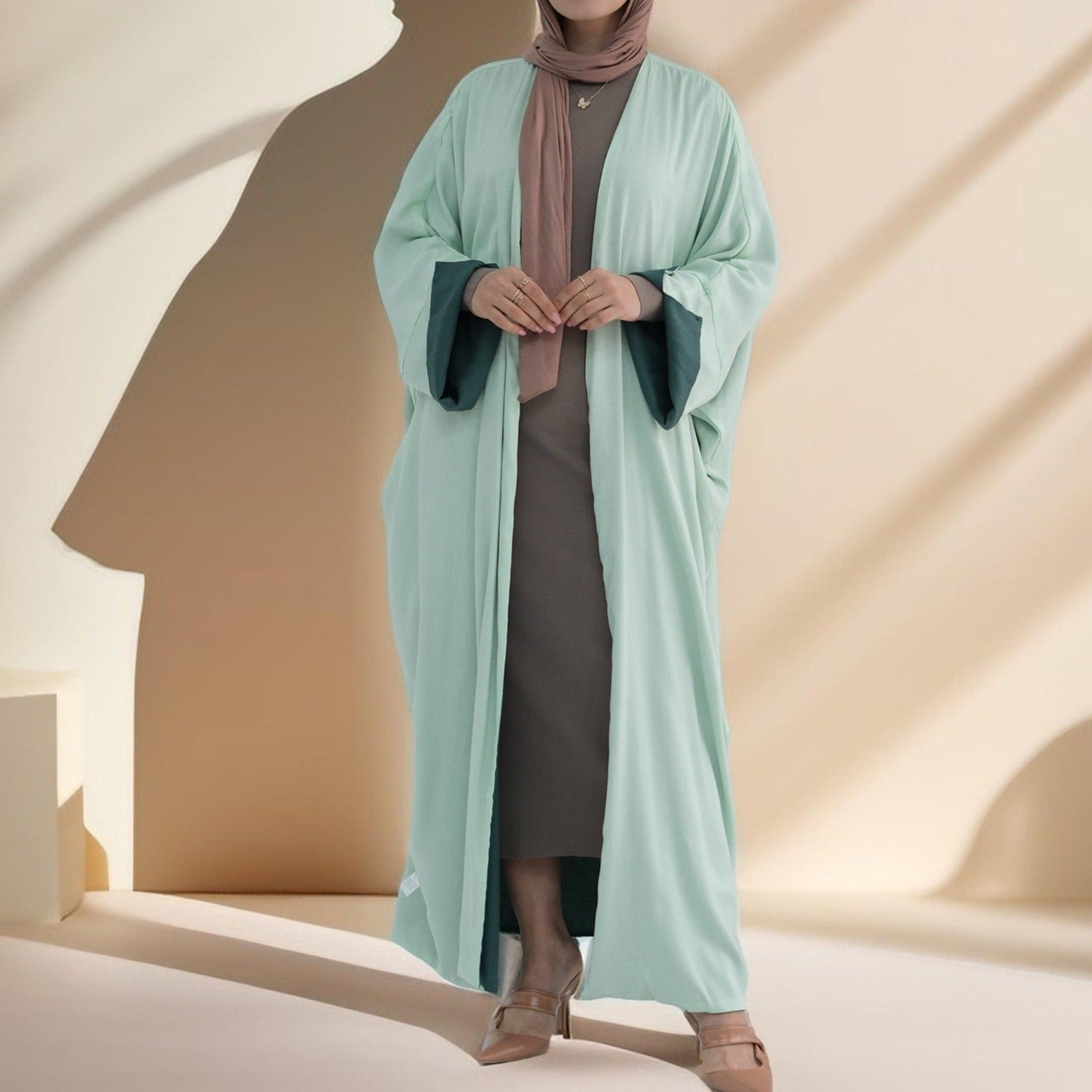 Reversible Double-Sided Kimono Abaya with Split Sleeves - Try Modest Limited 