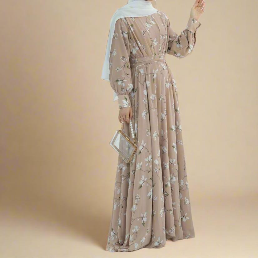Sahar floral printed maxi dress - Try Modest Limited