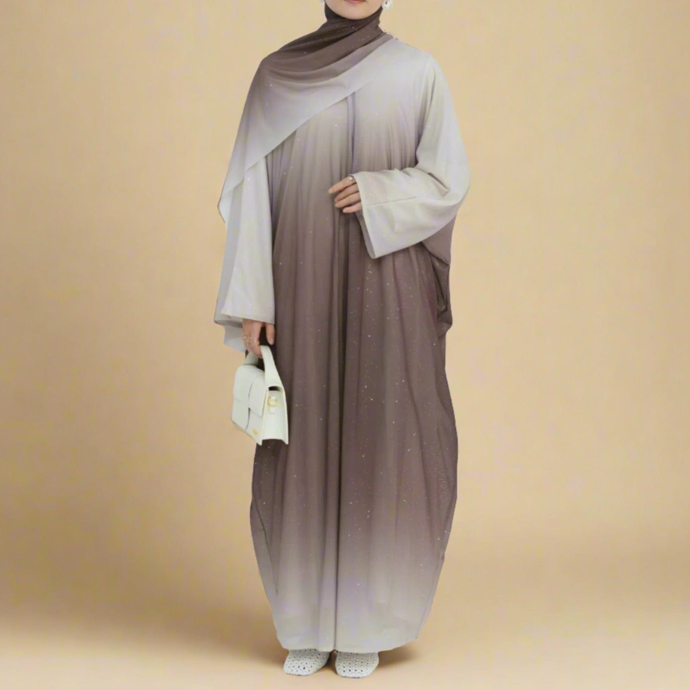 Samaa - Sparkle Ombre Abaya with matching hijab - Try Modest Limited