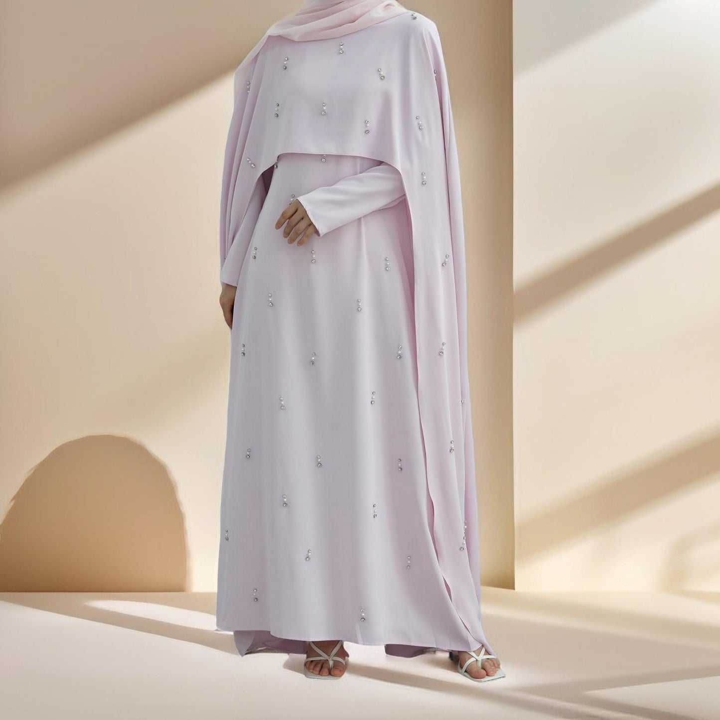 Seraphina Embroidered Cape Maxi Dress - Try Modest Limited