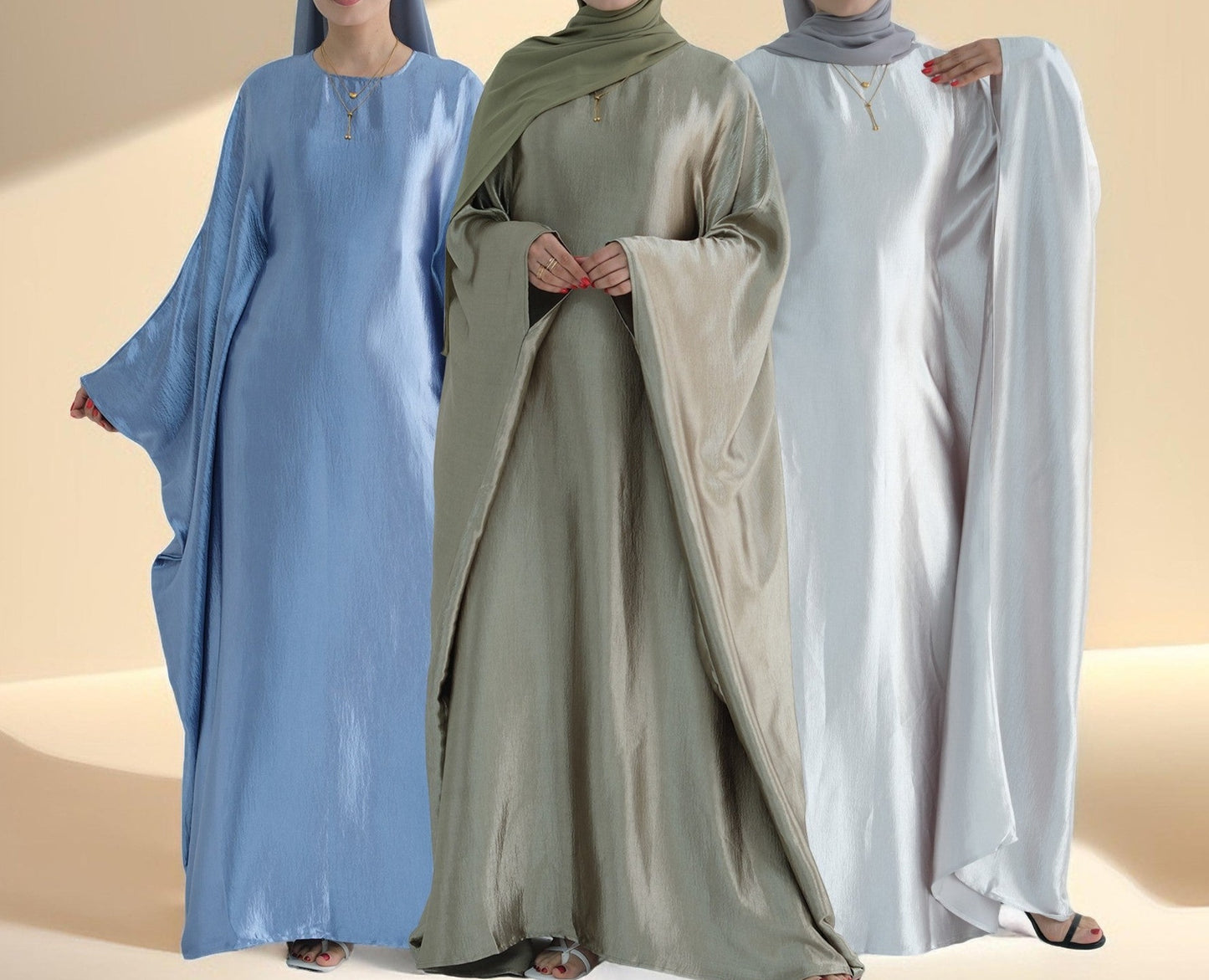 Shams Shimmering Satin Kaftan - Try Modest Limited