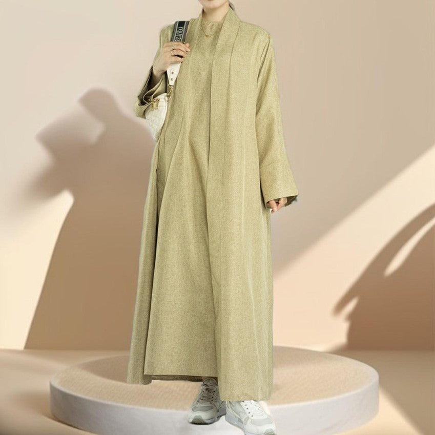 Solid Color Bisht abaya - Try Modest Limited