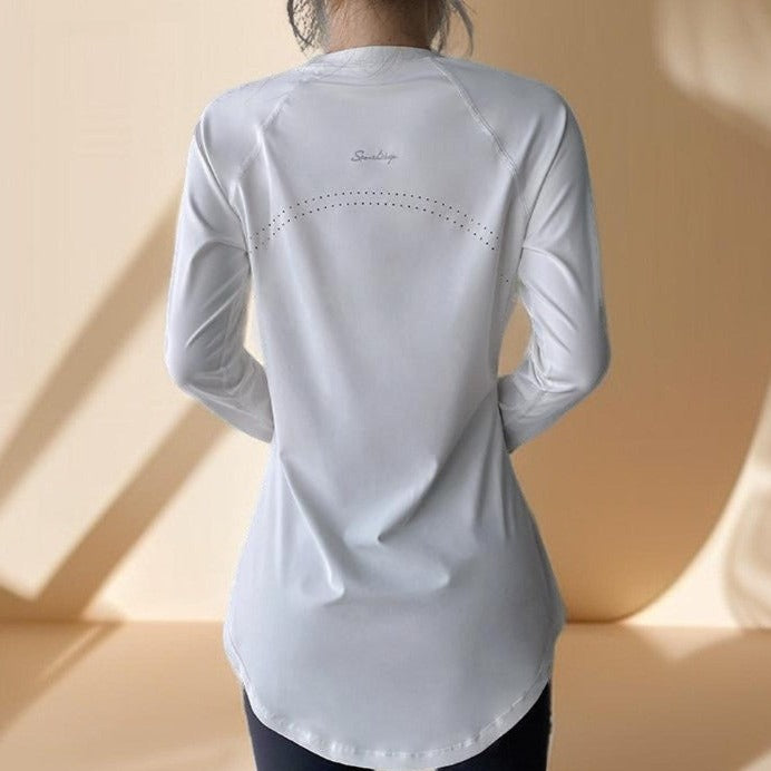 The Modest Activewear Shirt with Long Hip Coverage - For Running, Yoga, and Workouts - Try Modest Limited 