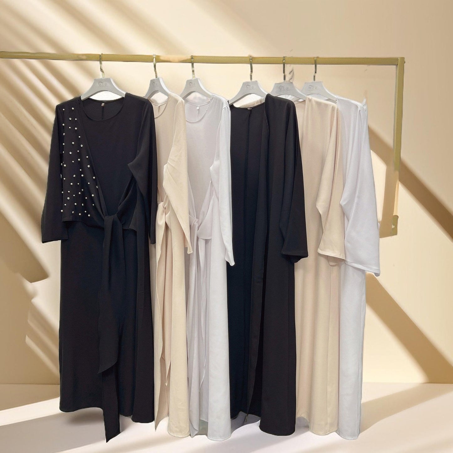 Two piece beaded evening abaya set - Try Modest Limited