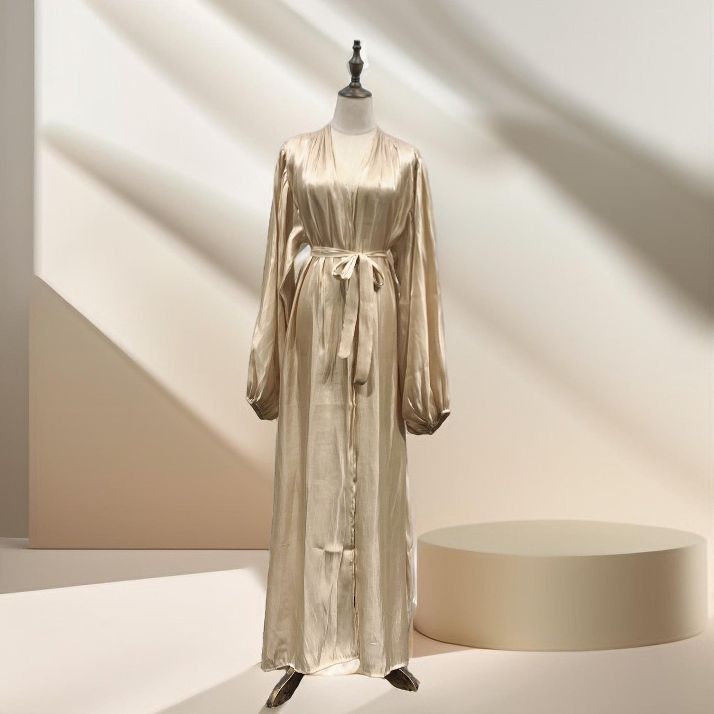 Women's Beautiful Party wear Stretchable abaya with puff sleeves - Try Modest Limited