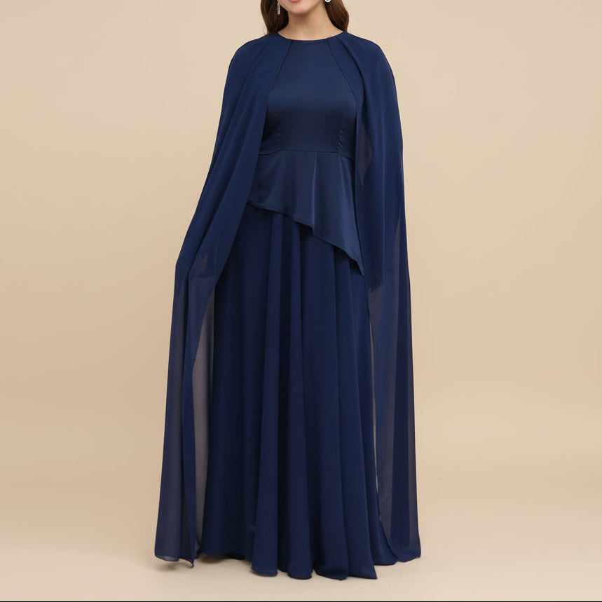 maxi dress with chiffon cape Retrofete Lireal Chiffon Cape Maxi Dress