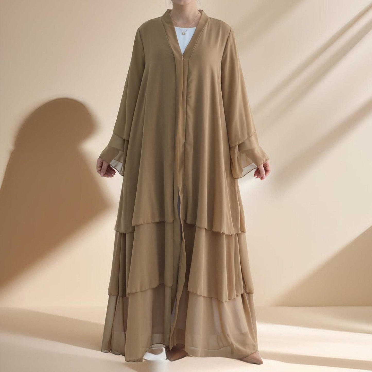 Zayna Three-Layer Chiffon Abaya - Try Modest Limited