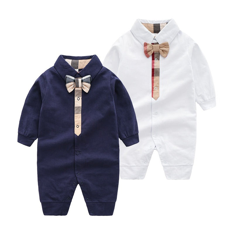 Formal suit baby bow tie romper - Try Modest Limited