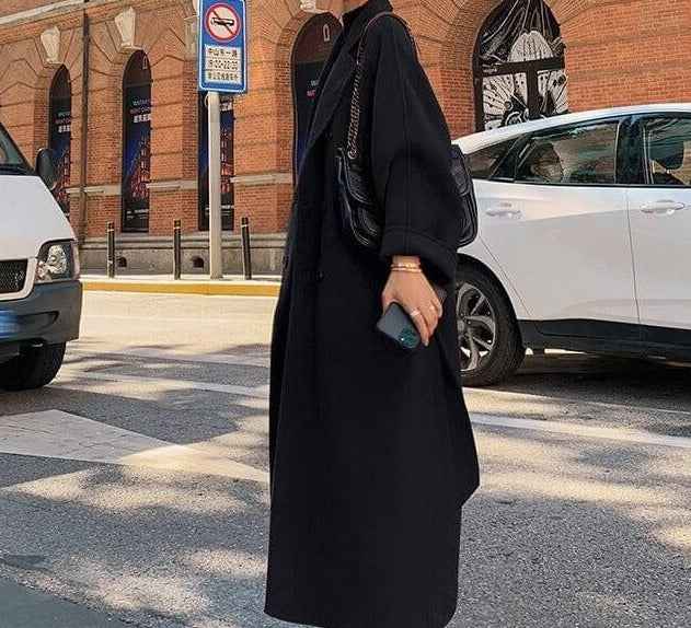 Belt-style Long coat for women Suitable for the Autumn/Winter - Try Modest Limited