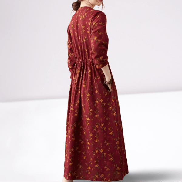 Best Printed A-LINE floral full-sleeve dress for Women - Try Modest Limited