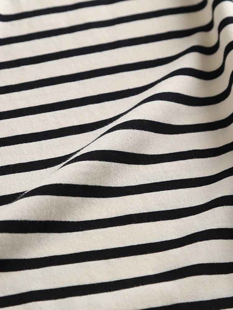 Black and white striped dress with pockets - Try Modest Limited