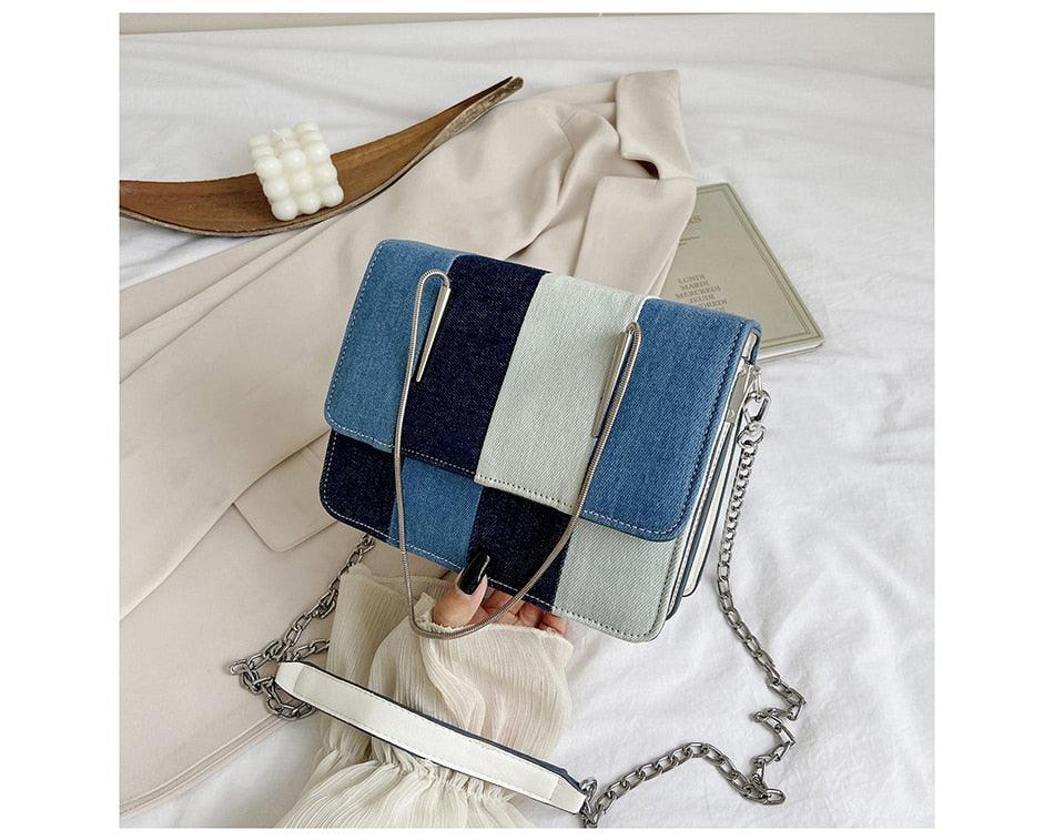 Casual flap denim Patchwork crossbody/handbag - Try Modest Limited