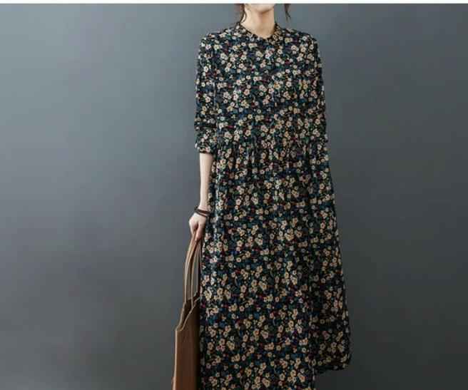 Garden Printed midi dress for Women - Try Modest Limited
