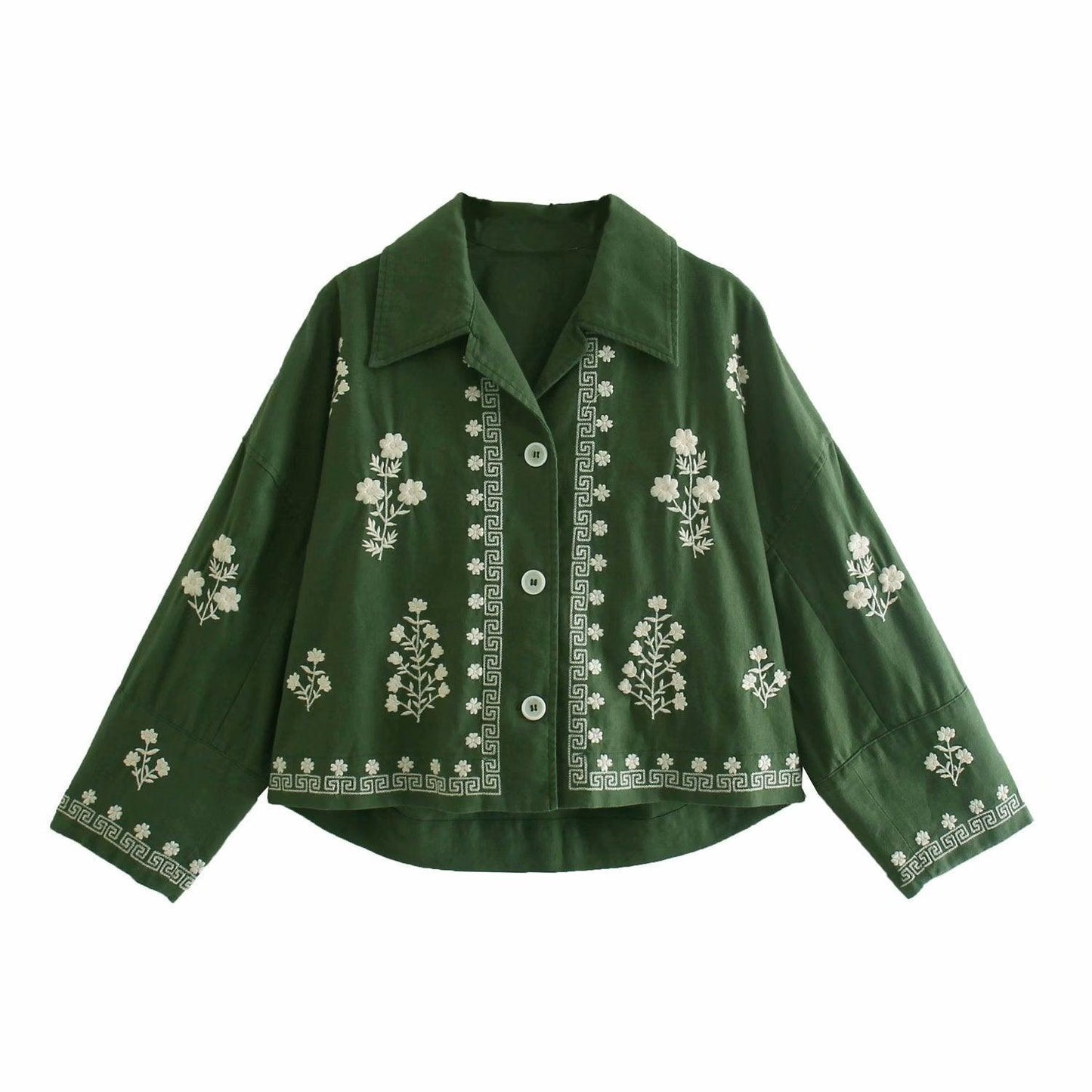 Loose Embroidered Tunic Bomber Jacket - Try Modest Limited