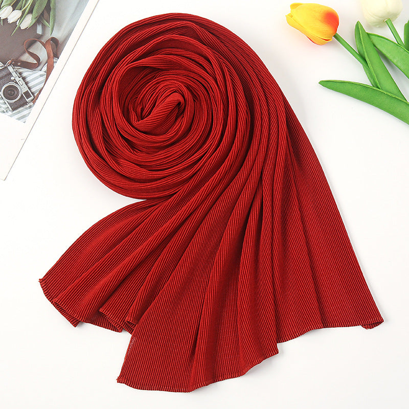 Textured Pleated Crinkle Scarf - Try Modest Limited 