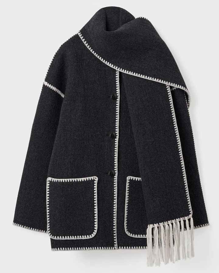 Autumn/Winter New Fashion Woollen Jacket with Scarf Tassels - Try Modest Limited 