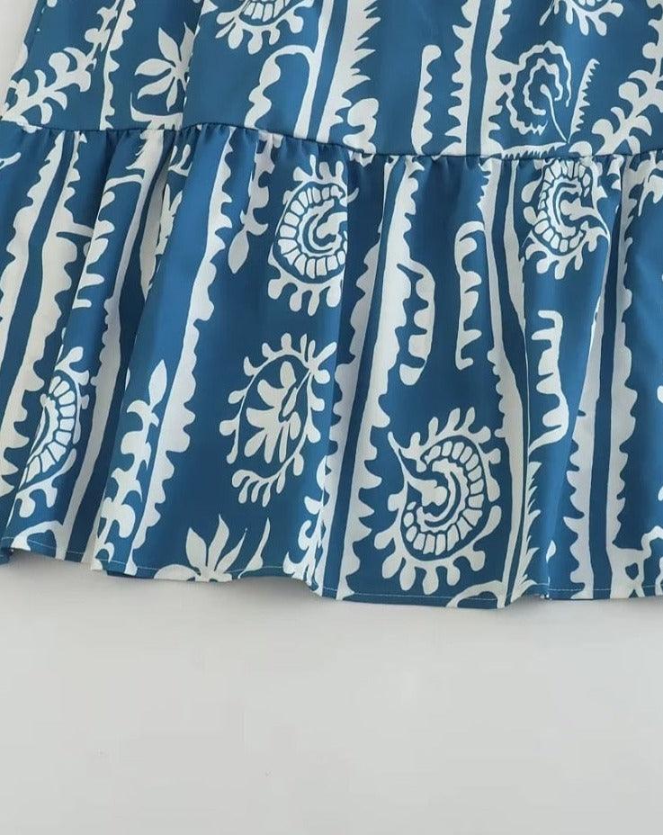 Vintage V Neck Flower Print Midi Dress - Try Modest Limited