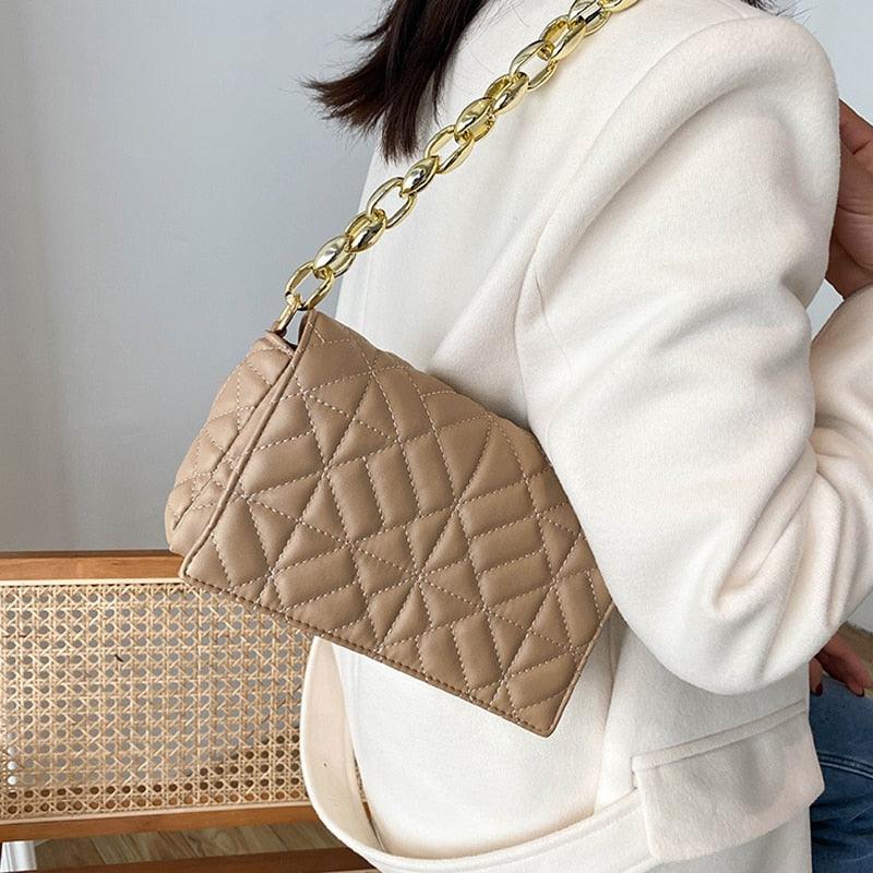Plaid shoulder women's handbag - Try Modest Limited 