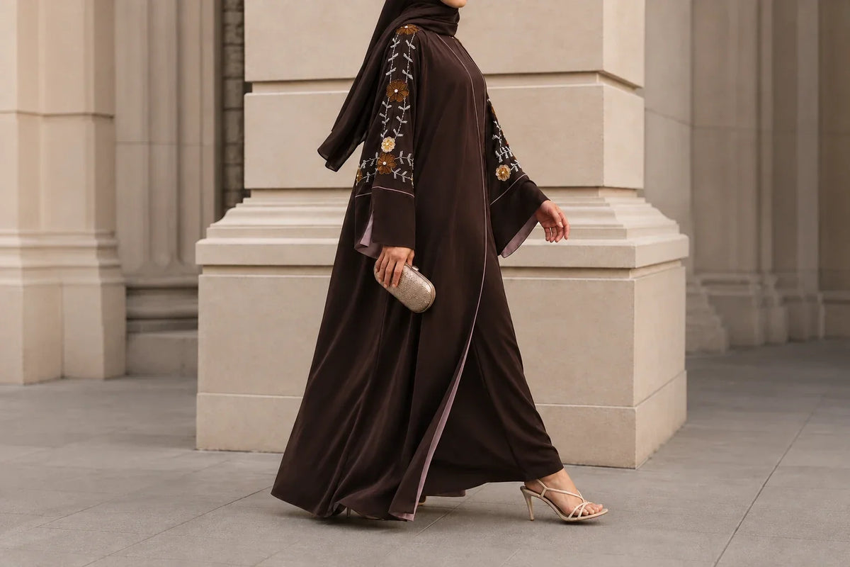 Modern embroidered abaya from Try Modest online abaya store for US shoppers Image