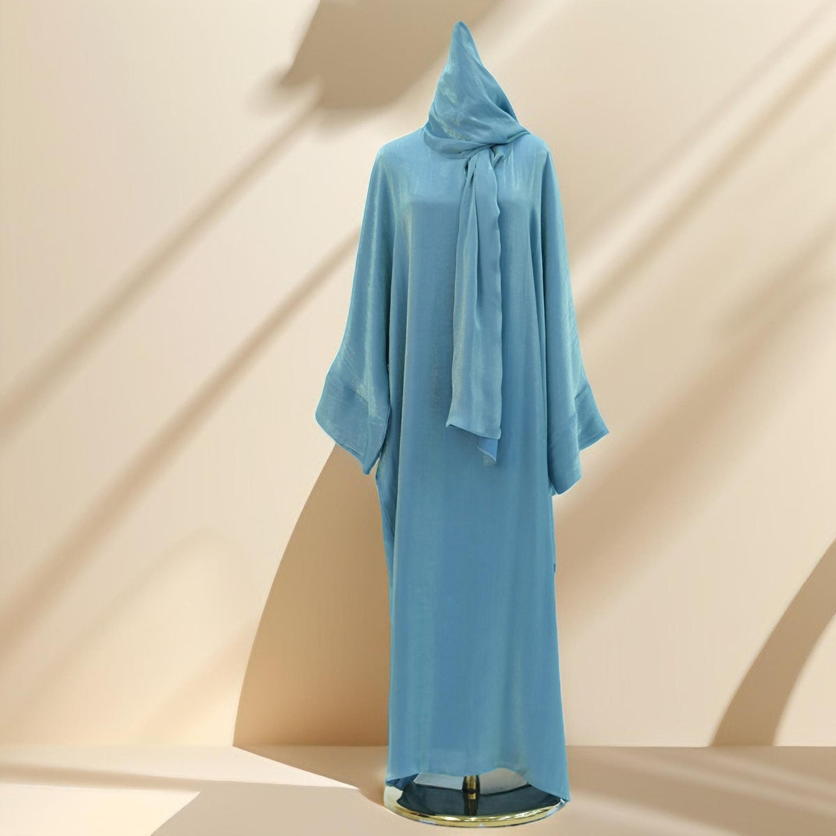 2 PC -Luminous Luxe Abaya with attached hijab - Try Modest Limited