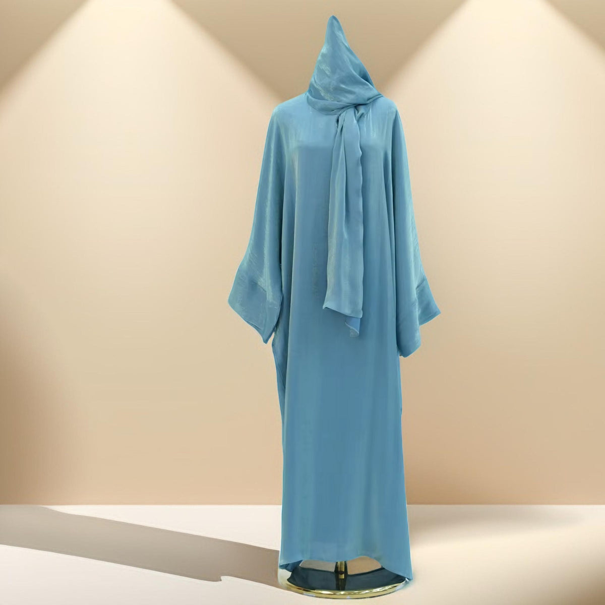 2 PC -Luminous Luxe Abaya with attached hijab - Try Modest Limited