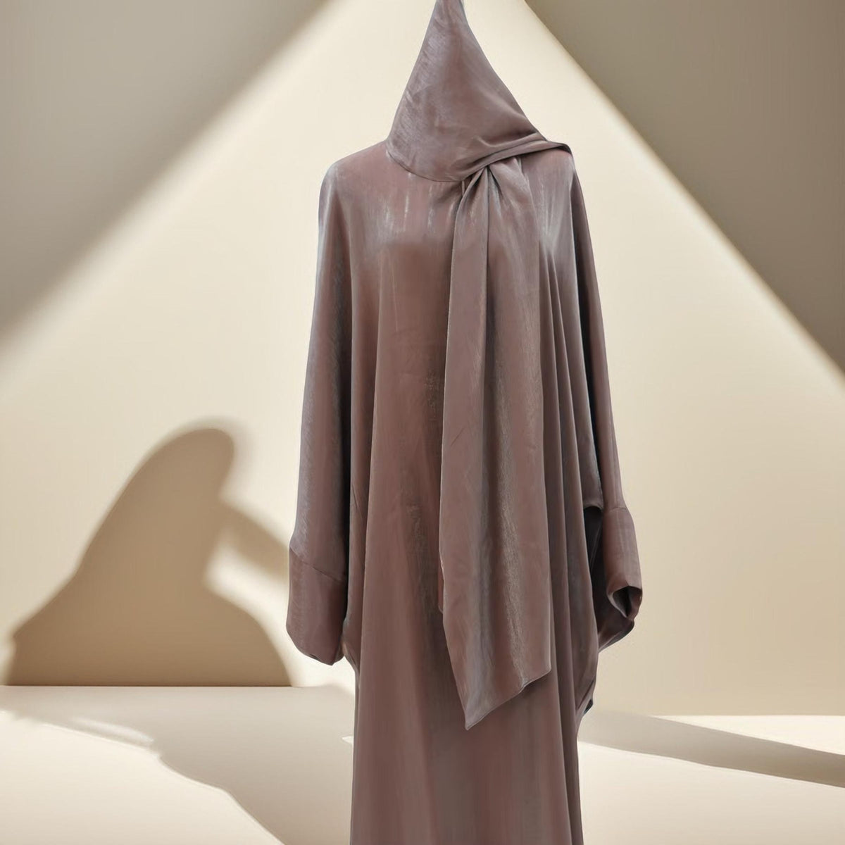 2 PC -Luminous Luxe Abaya with attached hijab - Try Modest Limited