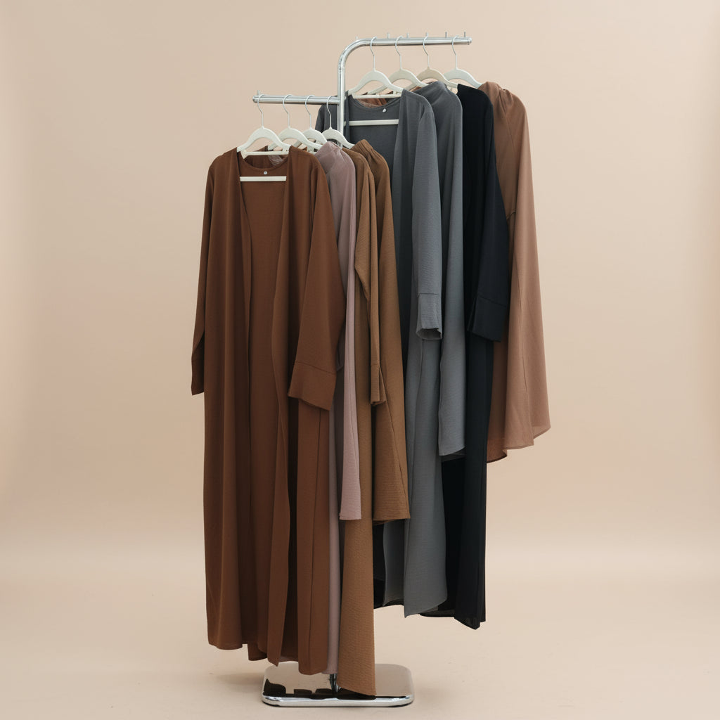 Conjunto de falda modesta y abaya abierta de dos piezas