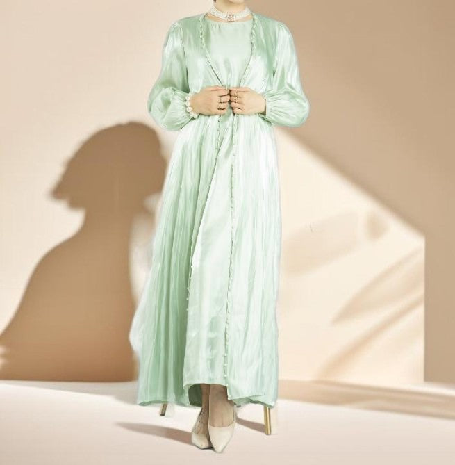 Luxury Elegant Women's Fashion Moroccan Abaya 2 Pcs set - Try Modest Limited 