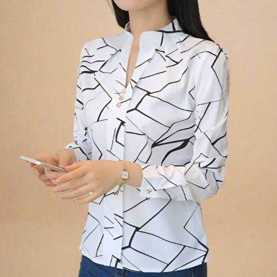 Casual printed white tops for women