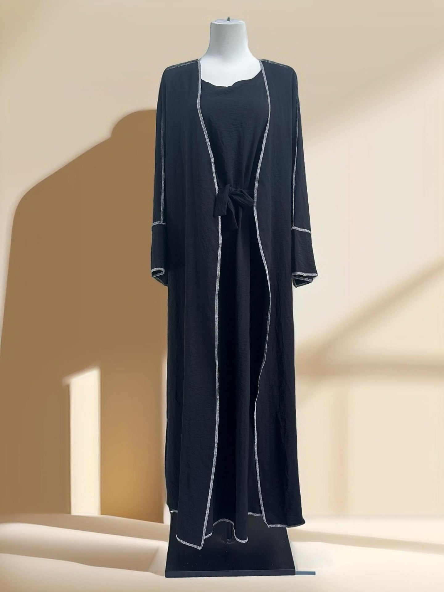 Abaya Cardigan With Inner Wear Dress - Try Modest Limited 